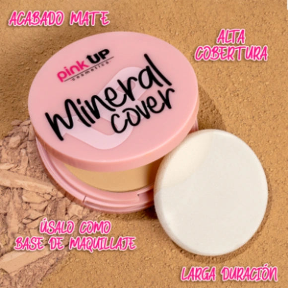 Pink Up Mineral Cover Polvo Compacto con espejo y esponja